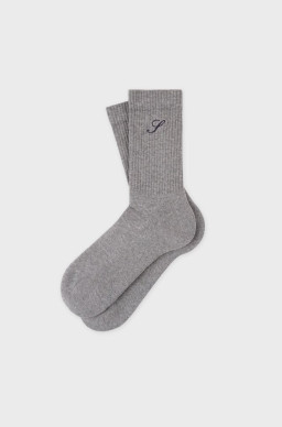 Sporty & Rich S Logo Wide Rib Cotton Socks