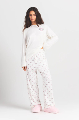 Skims Boyfriend Long Sleeve T-shirt And Loose Pant Set