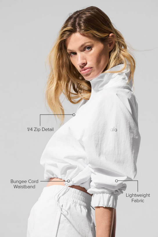 Alo Cropped 1/4 Zip Alumni Pullover